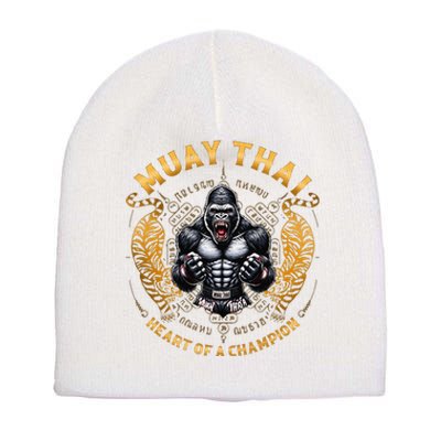 Heart Of A Champion Kickboxing And Muay Thai Angry Gorilla Short Acrylic Beanie