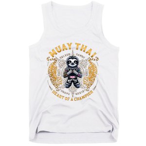 Heart Of A Champion Kickboxing And Muay Thai Cute Sloth Tank Top