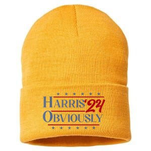 Harris. Obviously. A Vote For 2024 President Kamala Harris Sustainable Knit Beanie