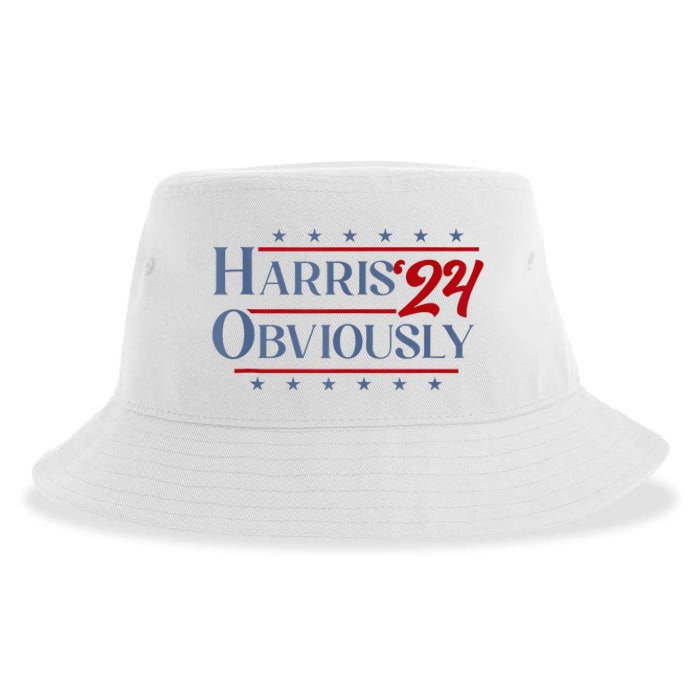 Harris. Obviously. A Vote For 2024 President Kamala Harris Sustainable Bucket Hat