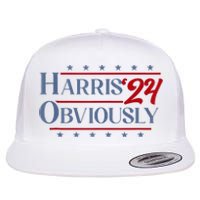 Harris. Obviously. A Vote For 2024 President Kamala Harris Flat Bill Trucker Hat