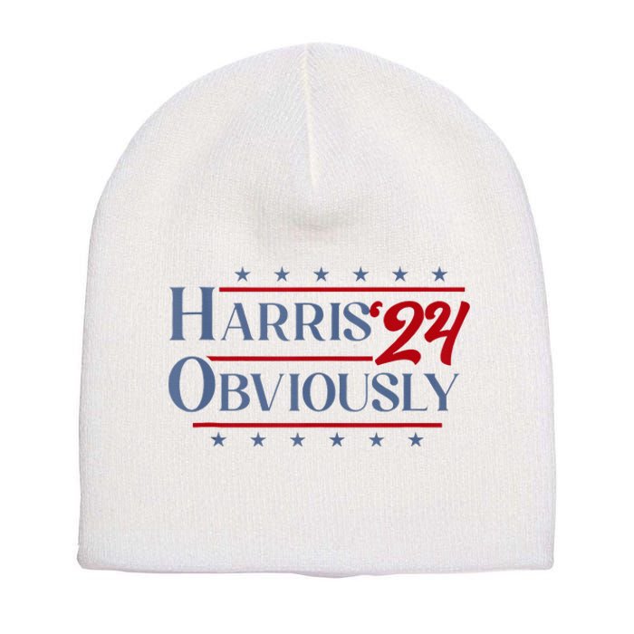 Harris. Obviously. A Vote For 2024 President Kamala Harris Short Acrylic Beanie