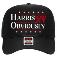 Harris. Obviously. A Vote For 2024 President Kamala Harris High Crown Mesh Back Trucker Hat