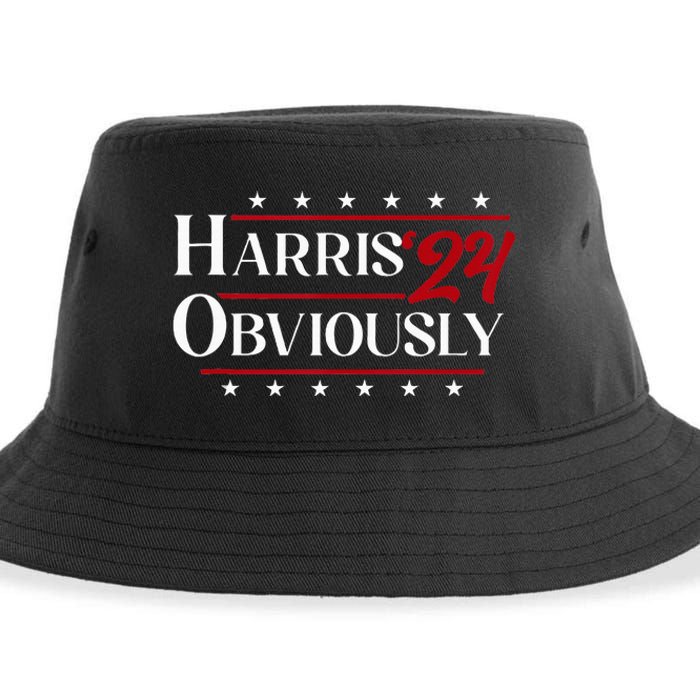 Harris. Obviously. A Vote For 2024 President Kamala Harris Sustainable Bucket Hat