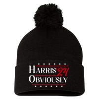 Harris. Obviously. A Vote For 2024 President Kamala Harris Pom Pom 12in Knit Beanie