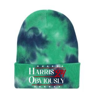 Harris. Obviously. A Vote For 2024 President Kamala Harris Tie Dye 12in Knit Beanie