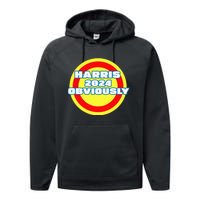 Harris. Obviously. A Vote For 2024 President Kamala Harris Performance Fleece Hoodie