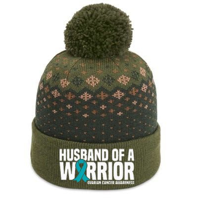 Husband Of A Warrior Teal Ribbon Ovarian Cancer Awareness The Baniff Cuffed Pom Beanie