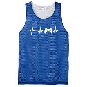 Heartbeat Of A Gamer Gift Gaming Funny Gift Gamer Gift Mesh Reversible Basketball Jersey Tank