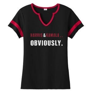 Harris. Obviously. A Vote For 2024 President Kamala & Harris Ladies Halftime Notch Neck Tee