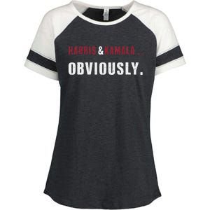 Harris. Obviously. A Vote For 2024 President Kamala & Harris Enza Ladies Jersey Colorblock Tee