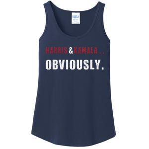 Harris. Obviously. A Vote For 2024 President Kamala & Harris Ladies Essential Tank