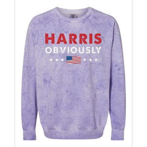 Harris. Obviously. A Vote For 2024 President Kamala Harris Colorblast Crewneck Sweatshirt