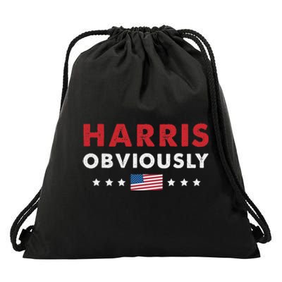 Harris. Obviously. A Vote For 2024 President Kamala Harris Drawstring Bag