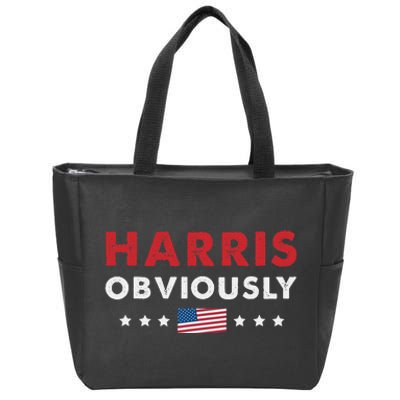 Harris. Obviously. A Vote For 2024 President Kamala Harris Zip Tote Bag