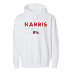 Harris. Obviously. A Vote For 2024 President Kamala Harris Garment-Dyed Fleece Hoodie