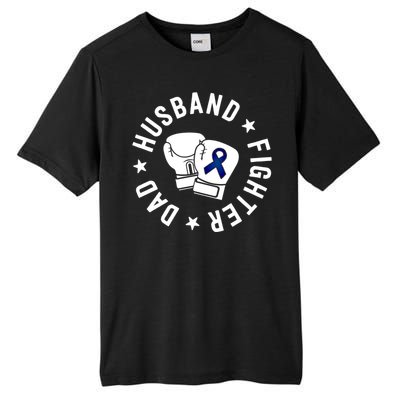 Husband Of A Warrior Blue Family Colon Cancer Awareness Great Gift Tall Fusion ChromaSoft Performance T-Shirt