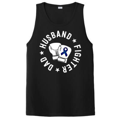 Husband Of A Warrior Blue Family Colon Cancer Awareness Great Gift PosiCharge Competitor Tank