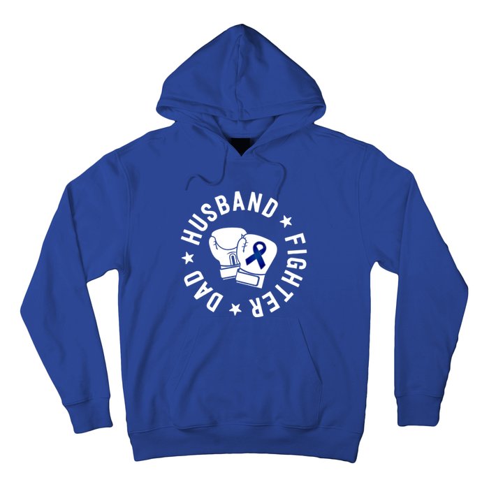 Husband Of A Warrior Blue Family Colon Cancer Awareness Great Gift Hoodie