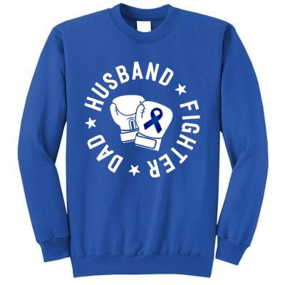 Husband Of A Warrior Blue Family Colon Cancer Awareness Great Gift Sweatshirt