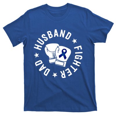 Husband Of A Warrior Blue Family Colon Cancer Awareness Great Gift T-Shirt