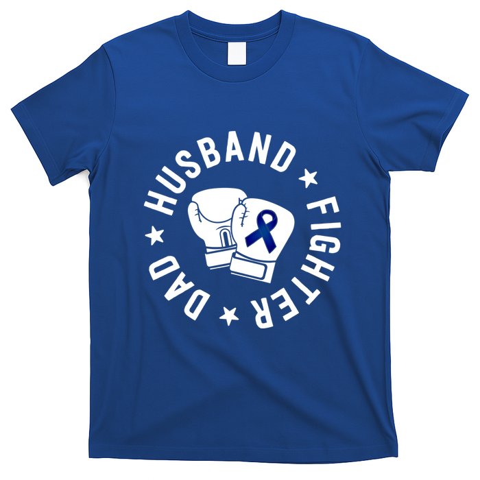 Husband Of A Warrior Blue Family Colon Cancer Awareness Great Gift T-Shirt