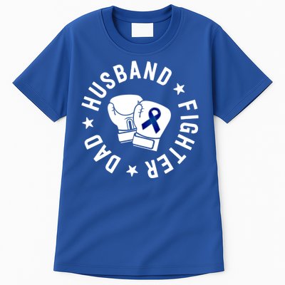 Husband Of A Warrior Blue Family Colon Cancer Awareness Great Gift Tall T-Shirt