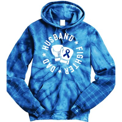 Husband Of A Warrior Blue Family Colon Cancer Awareness Great Gift Tie Dye Hoodie