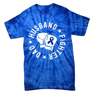 Husband Of A Warrior Blue Family Colon Cancer Awareness Great Gift Tie-Dye T-Shirt