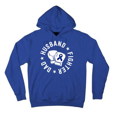 Husband Of A Warrior Blue Family Colon Cancer Awareness Great Gift Tall Hoodie