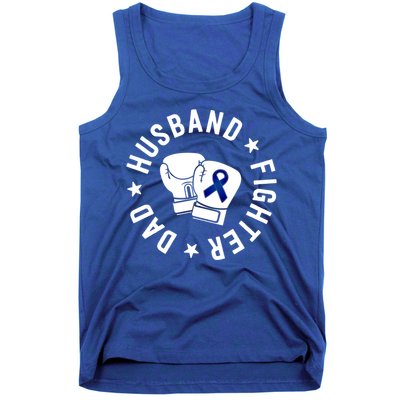 Husband Of A Warrior Blue Family Colon Cancer Awareness Great Gift Tank Top