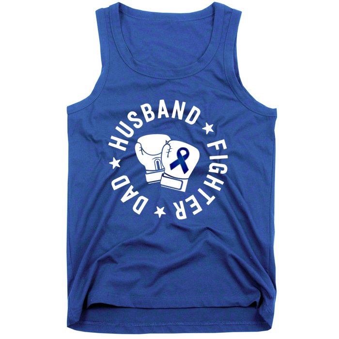 Husband Of A Warrior Blue Family Colon Cancer Awareness Great Gift Tank Top