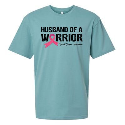 Husband Of A Warrior Breast Cancer Awareness Funny Gift Funny Gift Sueded Cloud Jersey T-Shirt