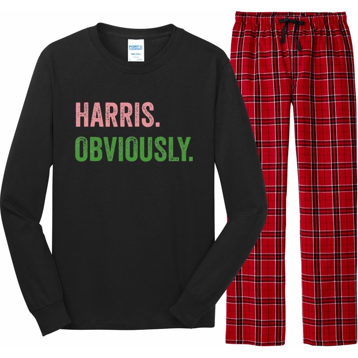 Harris. Obviously. A Vote For 2024 President Kamala Harris Long Sleeve Pajama Set