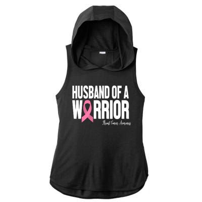 Husband Of A Warrior Breast Cancer Awanress Ladies PosiCharge Tri-Blend Wicking Draft Hoodie Tank