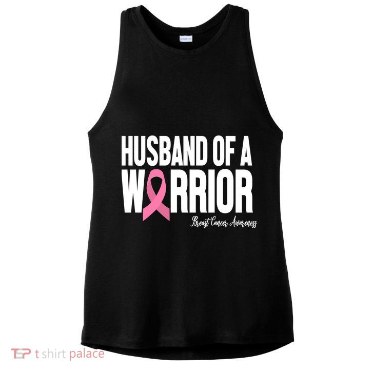 Husband Of A Warrior Breast Cancer Awanress Ladies PosiCharge Tri-Blend Wicking Tank