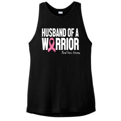 Husband Of A Warrior Breast Cancer Awanress Ladies PosiCharge Tri-Blend Wicking Tank