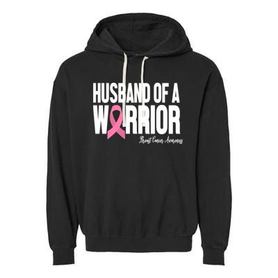 Husband Of A Warrior Breast Cancer Awanress Garment-Dyed Fleece Hoodie