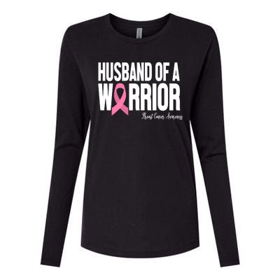 Husband Of A Warrior Breast Cancer Awanress Womens Cotton Relaxed Long Sleeve T-Shirt