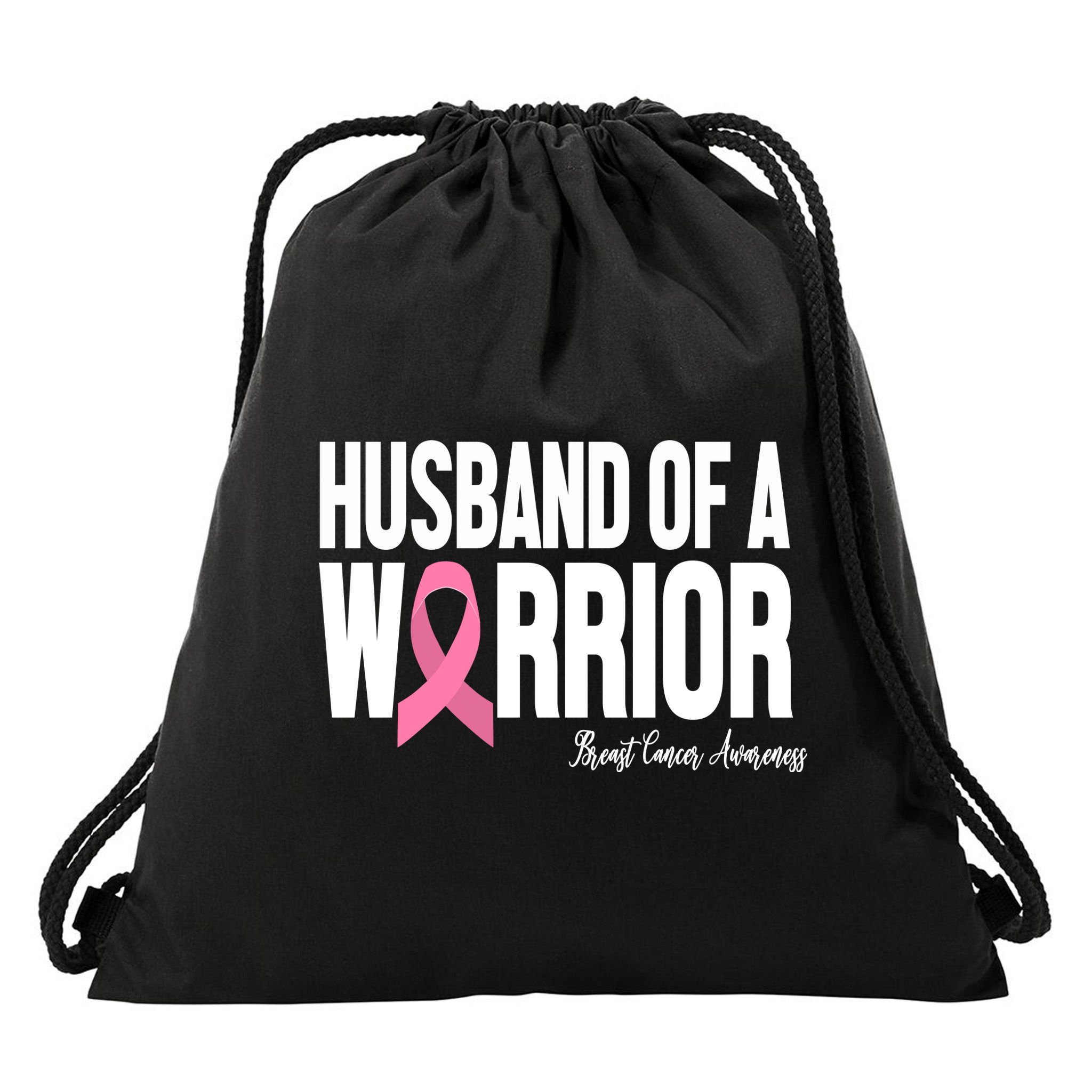 Husband Of A Warrior Breast Cancer Awanress Drawstring Bag