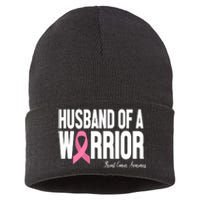 Husband Of A Warrior Breast Cancer Awanress Sustainable Knit Beanie