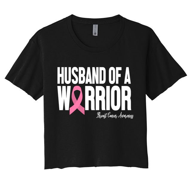 Husband Of A Warrior Breast Cancer Awanress Women's Crop Top Tee