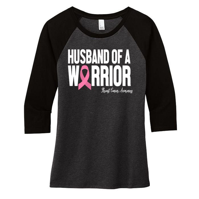 Husband Of A Warrior Breast Cancer Awanress Women's Tri-Blend 3/4-Sleeve Raglan Shirt