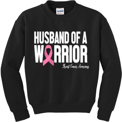 Husband Of A Warrior Breast Cancer Awanress Kids Sweatshirt