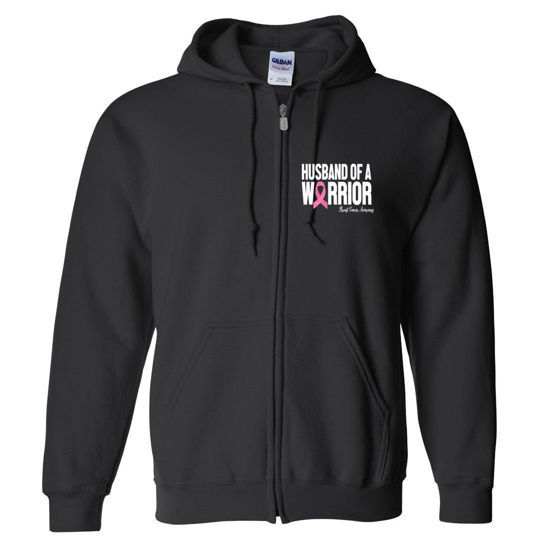 Husband Of A Warrior Breast Cancer Awanress Full Zip Hoodie