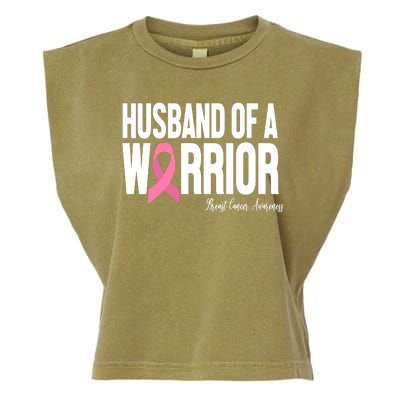 Husband Of A Warrior Breast Cancer Awanress Garment-Dyed Women's Muscle Tee