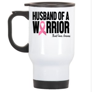 Husband Of A Warrior Breast Cancer Awanress Stainless Steel Travel Mug