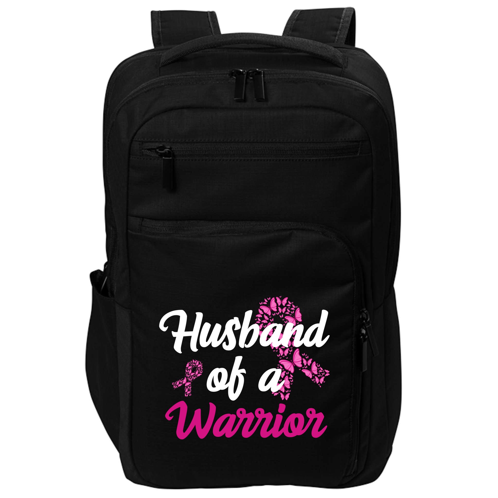 Husband Of A Warrior Breast Cancer Ribbon Impact Tech Backpack