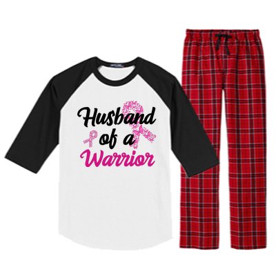 Husband Of A Warrior Breast Cancer Ribbon Raglan Sleeve Pajama Set