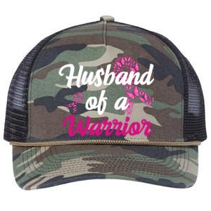 Husband Of A Warrior Breast Cancer Ribbon Retro Rope Trucker Hat Cap